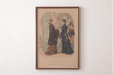 アンティーク雑貨　フランスアンティーク　La Mode Illustree　ファッションイラスト　アートフレーム(2)