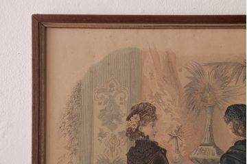 アンティーク雑貨　フランスアンティーク　La Mode Illustree　ファッションイラスト　アートフレーム(2)