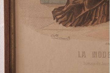 アンティーク雑貨　フランスアンティーク　La Mode Illustree　ファッションイラスト　アートフレーム(2)