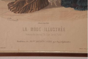 アンティーク雑貨　フランスアンティーク　La Mode Illustree　ファッションイラスト　アートフレーム(2)