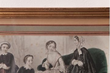 アンティーク雑貨　フランスアンティーク　MAGASIN DES DEMOISELLES　リトグラフモード画　ファッションイラスト　アートフレーム(1)