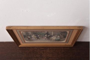 アンティーク雑貨　フランスアンティーク　MAGASIN DES DEMOISELLES　リトグラフモード画　ファッションイラスト　アートフレーム(2)