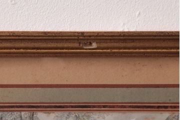 アンティーク雑貨　フランスアンティーク　MAGASIN DES DEMOISELLES　リトグラフモード画　ファッションイラスト　アートフレーム(3)