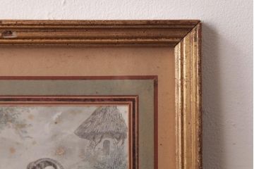 アンティーク雑貨　フランスアンティーク　MAGASIN DES DEMOISELLES　リトグラフモード画　ファッションイラスト　アートフレーム(3)
