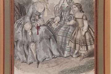 アンティーク雑貨　フランスアンティーク　MAGASIN DES DEMOISELLES　リトグラフモード画　ファッションイラスト　アートフレーム(3)