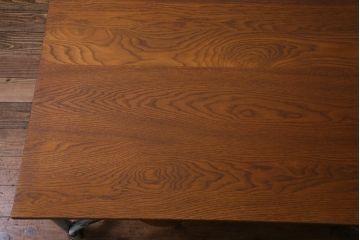 【W様ご成約済み・ご決済用】ビンテージ　天板リメイク　子供用　格納スツール8脚付きペイント作業台(テーブル)