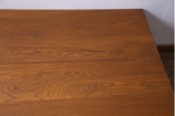 【W様ご成約済み・ご決済用】ビンテージ　天板リメイク　子供用　格納スツール8脚付きペイント作業台(テーブル)