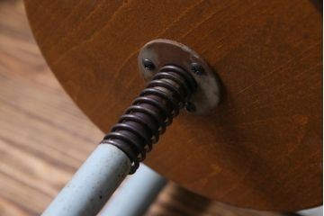 【W様ご成約済み・ご決済用】ビンテージ　天板リメイク　子供用　格納スツール8脚付きペイント作業台(テーブル)