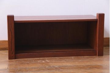 中古　高級品　松本伝統　指物工芸家具　漆塗り　ケヤキ材の杢目が見事な置き床(棚、ローボード)