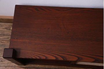 中古　高級品　松本伝統　指物工芸家具　漆塗り　ケヤキ材の杢目が見事な置き床(棚、ローボード)