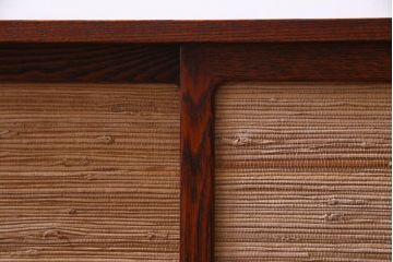 中古　高級品　松本伝統　指物工芸家具　漆塗り　ケヤキ材の杢目が見事な置き床(棚、ローボード)