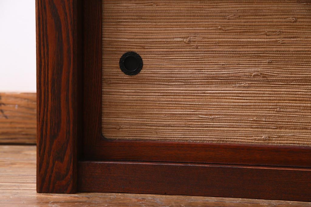 中古　高級品　松本伝統　指物工芸家具　漆塗り　ケヤキ材の杢目が見事な置き床(棚、ローボード)