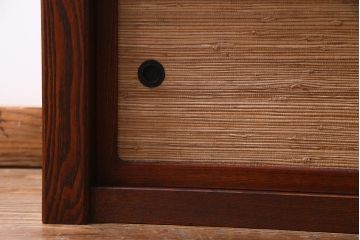 中古　高級品　松本伝統　指物工芸家具　漆塗り　ケヤキ材の杢目が見事な置き床(棚、ローボード)