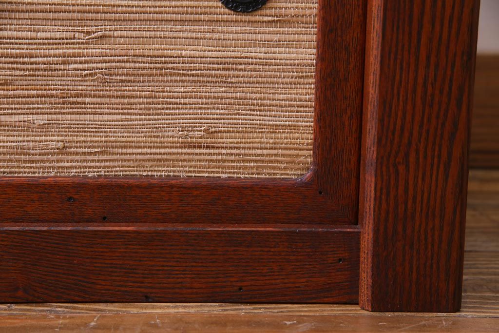 中古　高級品　松本伝統　指物工芸家具　漆塗り　ケヤキ材の杢目が見事な置き床(棚、ローボード)