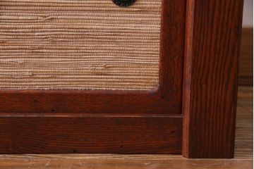 中古　高級品　松本伝統　指物工芸家具　漆塗り　ケヤキ材の杢目が見事な置き床(棚、ローボード)