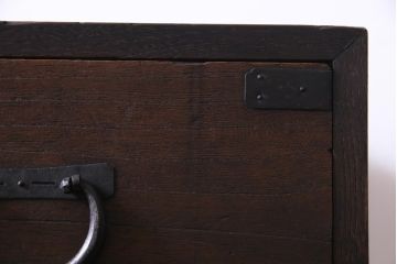 アンティーク家具　明治大正期　桑・桐材　渋い色味が趣溢れる衣装箪笥(チェスト、桐箪笥、桐たんす)