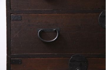 アンティーク家具　明治大正期　桑・桐材　渋い色味が趣溢れる衣装箪笥(チェスト、桐箪笥、桐たんす)