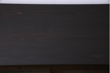 レトロ家具　昭和レトロ　前面桑材　鉄脚付リメイク　趣きある木味が魅力的なリビングボード(ローボード、戸棚、収納棚)
