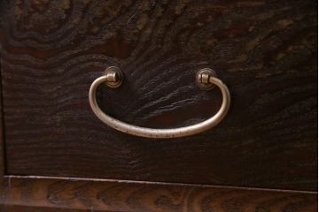 レトロ家具　昭和レトロ　前面桑材　鉄脚付リメイク　趣きある木味が魅力的なリビングボード(ローボード、戸棚、収納棚)