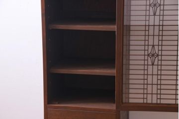 ラフジュ工房オリジナル　古建具リメイク　和モダンな雰囲気が趣きあふれる縦型収納棚(戸棚、キャビネット)