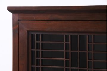 ラフジュ工房オリジナル　古建具リメイク　和モダンな雰囲気が趣きあふれる縦型収納棚(戸棚、キャビネット)