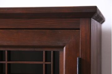 ラフジュ工房オリジナル　古建具リメイク　和モダンな雰囲気が趣きあふれる縦型収納棚(戸棚、キャビネット)