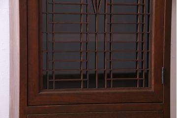 ラフジュ工房オリジナル　古建具リメイク　和モダンな雰囲気が趣きあふれる縦型収納棚(戸棚、キャビネット)