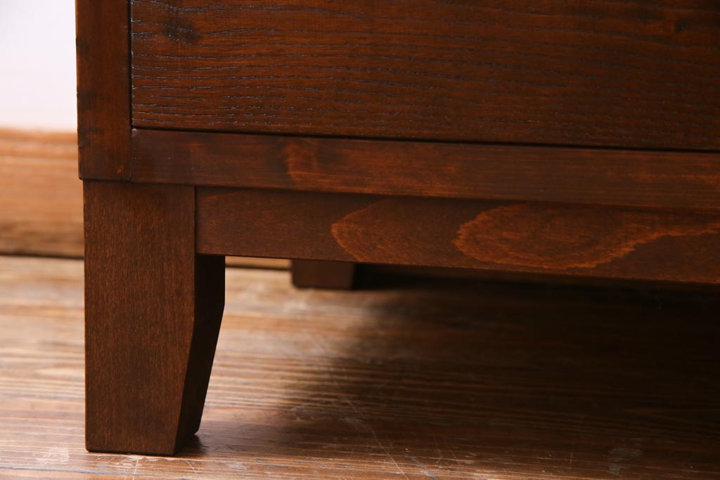 ラフジュ工房オリジナル　古建具リメイク　和モダンな雰囲気が趣きあふれる縦型収納棚(戸棚、キャビネット)