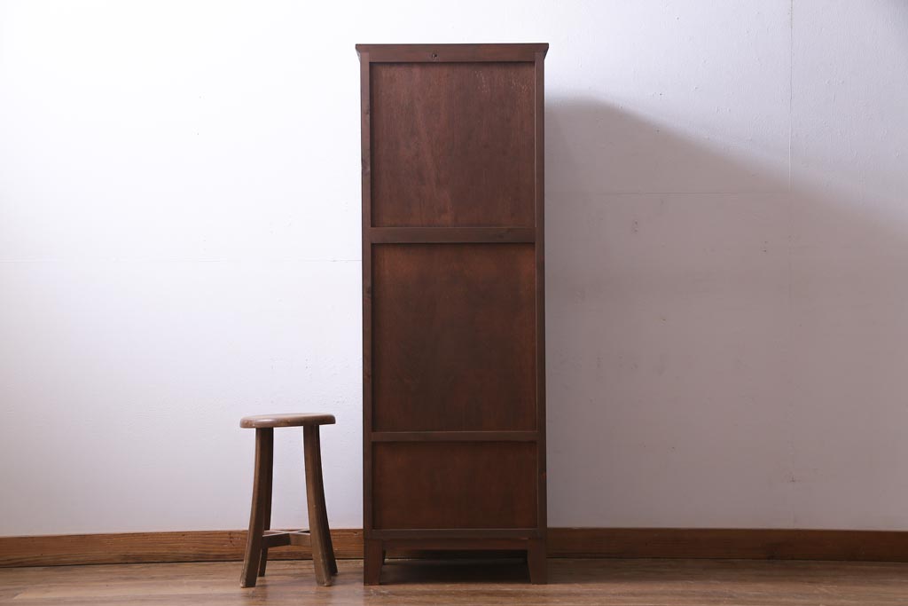 ラフジュ工房オリジナル　古建具リメイク　和モダンな雰囲気が趣きあふれる縦型収納棚(戸棚、キャビネット)