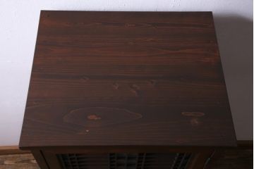 ラフジュ工房オリジナル　古建具リメイク　すりガラス入り　和モダンな雰囲気が趣きあふれる縦型収納棚(下駄箱、戸棚、キャビネット)