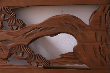 昭和初期　鶴と松　特大　吉祥モチーフが和の雰囲気盛り上げる欄間(明り取り、ガラス無し)(1)