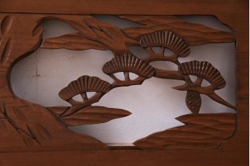 昭和初期　鶴と松　特大　吉祥モチーフが和の雰囲気盛り上げる欄間(明り取り、ガラス無し)(1)