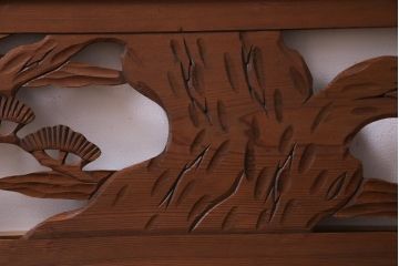 昭和初期　鶴と松　特大　吉祥モチーフが和の雰囲気盛り上げる欄間(明り取り、ガラス無し)(1)