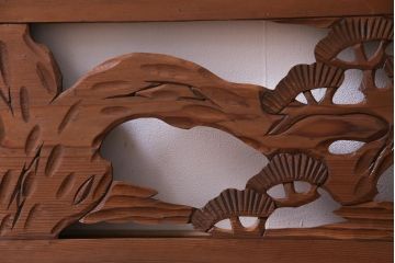 昭和初期　鶴と松　特大　吉祥モチーフが和の雰囲気盛り上げる欄間(明り取り、ガラス無し)(1)