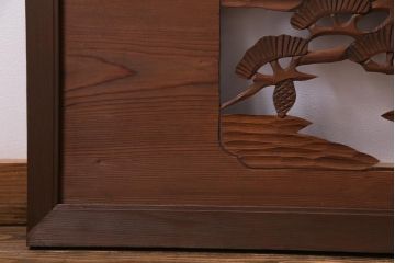 昭和初期　鶴と松　特大　吉祥モチーフが和の雰囲気盛り上げる欄間(明り取り、ガラス無し)(1)