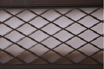 和製アンティーク　変わり菱　落ち着いた色味が上品な組子欄間(明かり取り、明り取り)