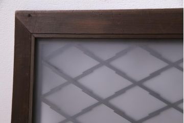 和製アンティーク　変わり菱　落ち着いた色味が上品な組子欄間(明かり取り、明り取り)