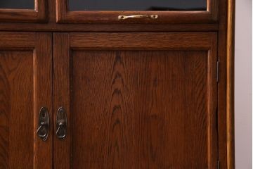 アンティーク家具　イギリスアンティーク　戸棚付き　凛とした佇まいのオーク材製シャツケース(ドロワー、チェスト)