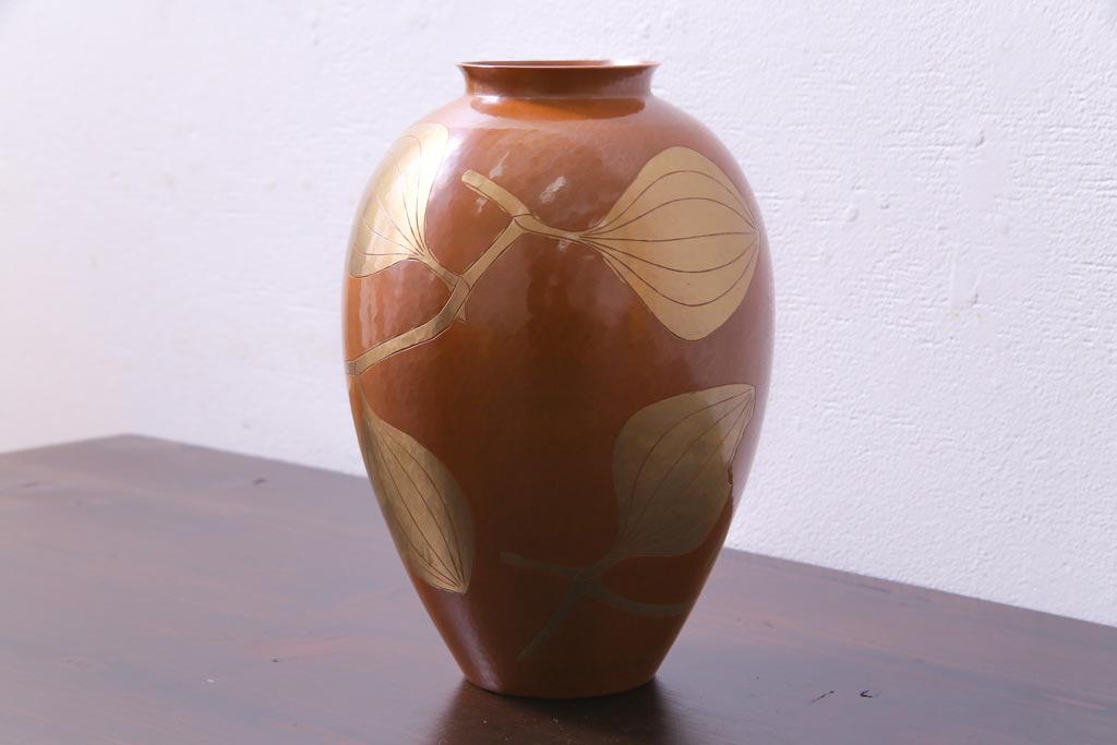 花瓶　花器　花生　銅器 玉川堂 共箱 三越 名入 高級品 木箱 Yahoo!オークション - 玉川堂 花瓶 花器 花入 壺 銅製花瓶 銅製