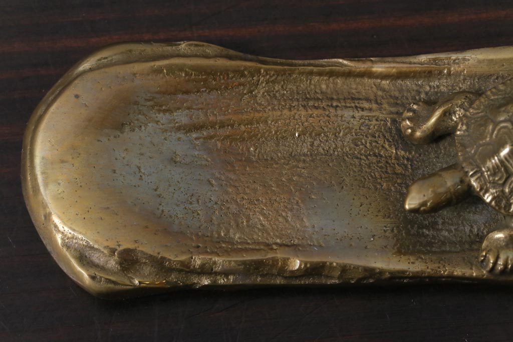 アンティーク雑貨　伝統工芸　高岡銅器　瑞峰堂　須賀月真　共箱付き　双亀文鎮(夫婦亀、ペーパーウエイト)