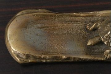 アンティーク雑貨　伝統工芸　高岡銅器　瑞峰堂　須賀月真　共箱付き　双亀文鎮(夫婦亀、ペーパーウエイト)