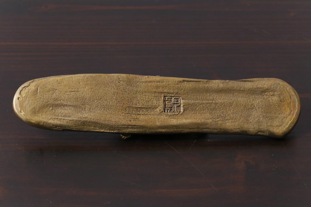 アンティーク雑貨　伝統工芸　高岡銅器　瑞峰堂　須賀月真　共箱付き　双亀文鎮(夫婦亀、ペーパーウエイト)