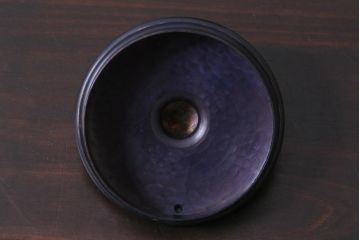 中古　清穂堂　紫金色が美しい鎚起銅器の急須(茶器)
