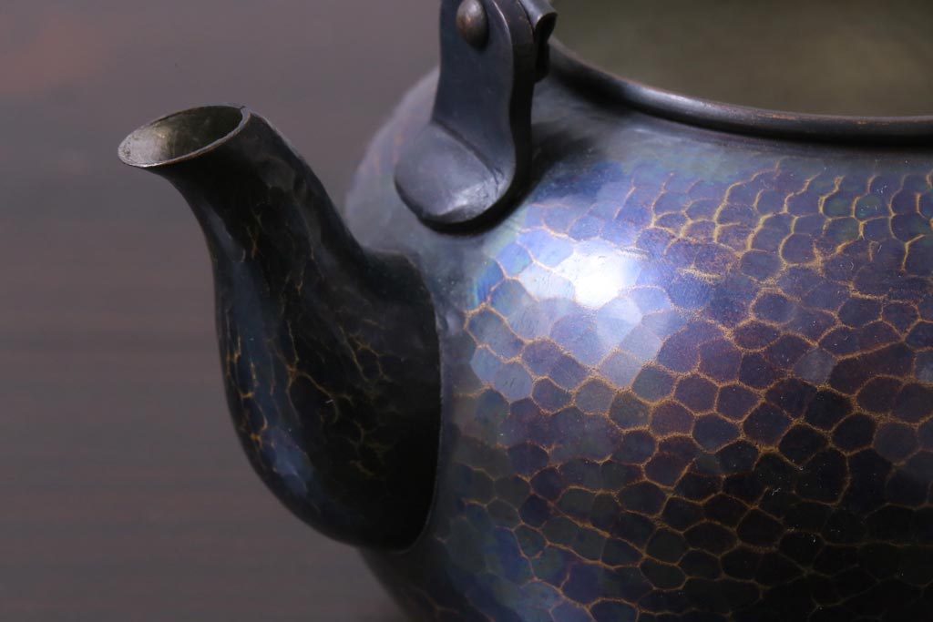 清穂堂 鎚起銅器 銅製 湯沸し やかん 急須　紫金色  蔓巻き  茶道具 槌目 公式】アンティーク家具ラフジュ工房商品詳細ページ中古 清穂堂