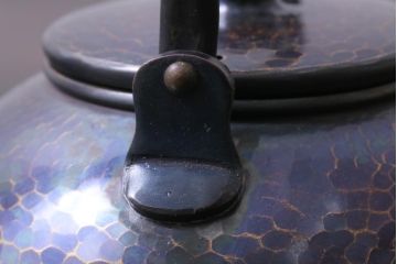 中古　清穂堂　紫金色が美しい鎚起銅器の急須(茶器)