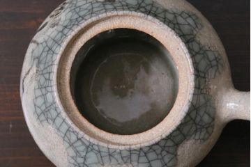 昭和中期　田代法橋(清治右衛門)　共箱付き　相馬駒焼　煎茶器セット(急須、湯冷まし、湯呑み5客)
