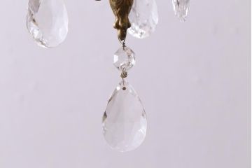 フランスビンテージ　小振りサイズが珍しいゴージャスなシャンデリア(ペンダントライト、天井照明、吊り下げ照明)