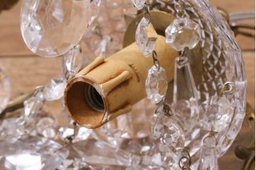 フランスビンテージ　小振りサイズが珍しいゴージャスなシャンデリア(ペンダントライト、天井照明、吊り下げ照明)
