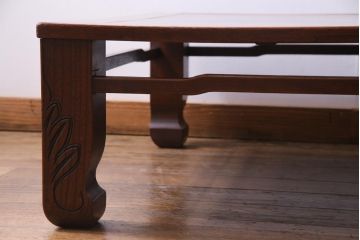 アンティーク家具　和製アンティーク　総ケヤキ材　落ち着いた和の雰囲気を醸し出す座卓(ローテーブル)(2)