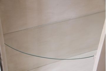 ペイント家具　イギリスアンティーク　色ガラス　上品かつモダンなステンドグラスのキャビネット(飾り棚、収納棚)